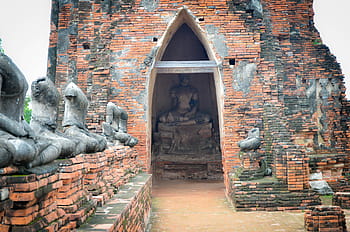 zděný chrám, sochy Buddhy, buddhismus, Buddha, socha, náboženství, Asie, asijský, buddhista, kultura, cestovat
