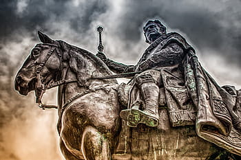 statický obraz, sochařství, jezdecká socha, postava, bronz, kov, pravítko, princ, král, kůň, Reiter