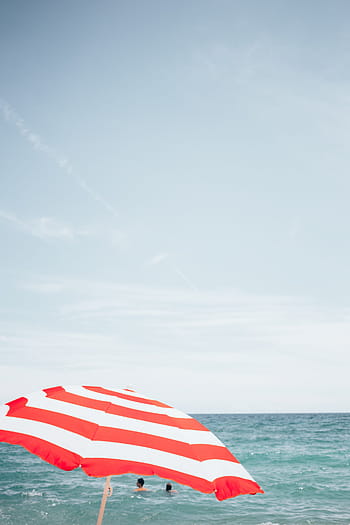 ombrellone da spiaggia, persone, sfondo, baia, blu, nube, costa, vacanza, orizzonte, oceano, nuoto
