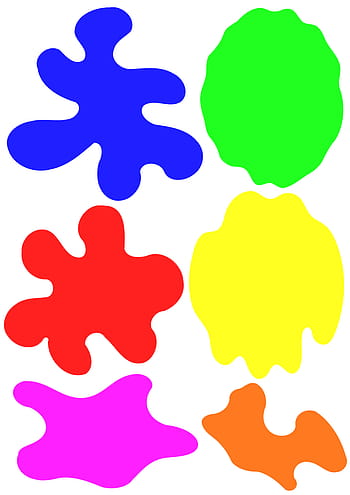 colorful, different, shapes blobs, white, background, blobs, paint, blot, colors. splat, splatter, splash