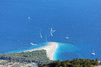zlatni 쥐 해변, 보트, 바다, 대양, 물, 선박, 바닷가, 달마 티아, 크로아티아, 볼