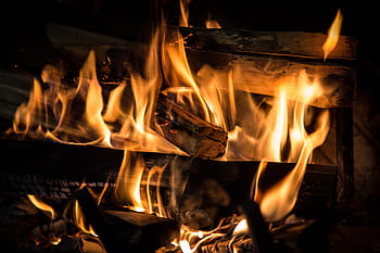 fire, fireplace, flame, hot, heat, embers, orange, glow, mood, flammable, burn
