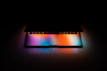 macbook, pro, malam, apel, hitam, warna-warni, warna, komputer, kreatif, gelap, meja