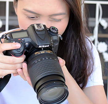 asian girl, takes, nikon, d7200, 7200 dslr camera, -, editorial use, camera, girl, woman, take photo