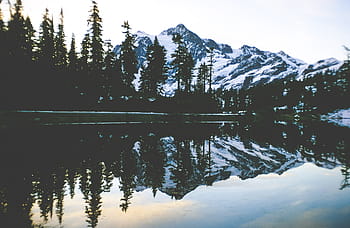 mount, shuksan reflection, picture lake, washington state, usa, america, beautiful, blue, glacier, green, lake