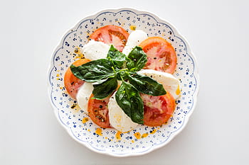 domácí, italské caprese, bazalka, caprese, sýr, jídlo, čerstvý, byliny, domácí výroba, italština, Itálie, oběd