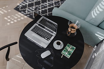 lugar de trabajo, computadora portátil, mesa, hogar, interior, mueble, oficina, moderno, espacio de trabajo, computadora, ratón mágico