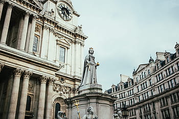 queen annei, front, st paul, uk, Architecture, Art, British, Cathedral, Church, Crown, England