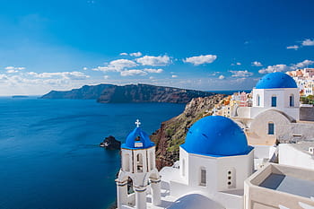 santorini in greece, nature, greek