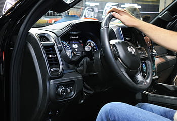 car, vehicle, leather, banks, steering wheel, panel, interior, design, gray, black, automotive