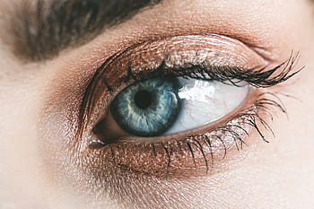 oko, zblízka, ženský, žena, modré oči, modrý, řasa, makeup, fasion, lidé