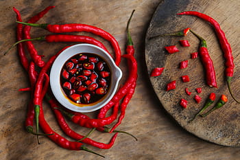 red, hot, chilli peppers, food and Drink, hD Wallpaper