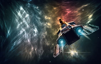 navicella spaziale, fantascienza, inoltrare, viaggio spaziale, futuristico, fantasia, fotomontaggio, spazio, sci fi, comporre, stella