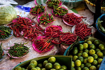 spoustu chili, Asie, asijský, chilli, citrus, ovoce, zelená, přísada, přísad, Limetka, paprika