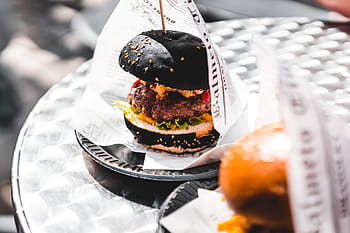 hamburguesa negra, tocino, negro, hamburguesas, comer, comida, foodie, fresco, hambriento, almuerzo, carne