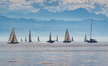 vela, veleros, viento, agua, lago de constanza, activo, deporte, ocio, naturaleza, nubes, alpino