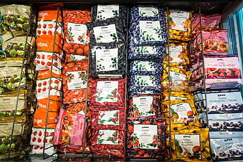 congelato, frutta, supermercato, frutti di bosco, mirtilli, negozio di alimentari, salutare, fragole
