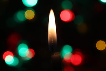 svíčka, světlo, oheň, plamen, temný, noc, bokeh