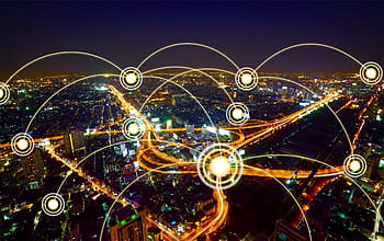 csatlakoztatott intelligens város, Okos, domotik, üzleti, város, közlés, kapcsolat, Internet, tárgyak internete, hálózat, telefon