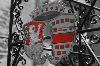 coat of arms, metal, symbol, middle ages, knight, shield, crown, black red, noble, castle, history