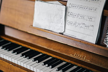 antiguo, piano, partituras, vintage, interior, nadie, teclado, de madera, música, sin gente, marfil