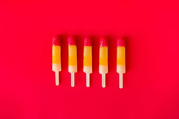 es permen, warna-warni, warna, desain datar, makanan, pecinta makanan, kesenangan, es lilin, anak-anak, warna-warna pastel, merah