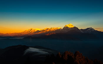 mountain, himalayas, nepal, himalaya, landscape, nature, adventure, mountains, trekking, snow, pokhara