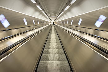 luxury tunnel, escalator, metro station
