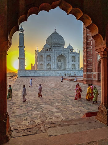 Taj Mahal, Indien, Monument, Weltwunder, Dämmerung, Sonnenaufgang, Morgen