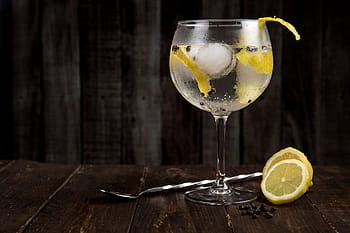 koktejl, sklenka, Studený, led, jídlo, napít se, citrón, citrus, koktejlové sklenice, gin, likér