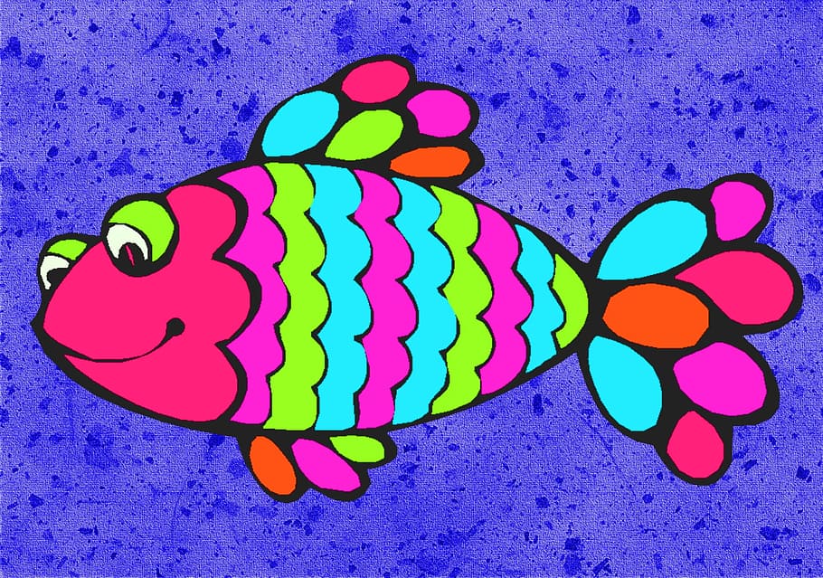 pink, fish, animal, graphics