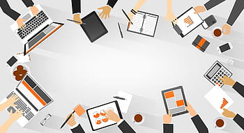 lavoro di squadra, -, incontro d'affari, superiore, vista, copyspace, attività commerciale, uomo d'affari, comunicazione, concetto, gruppo