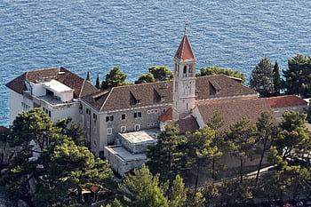 dominikánský klášter, bol, ostrov, brać, dalmatie, architektura, město, Evropa, chorvatsko, zdivo, kámen