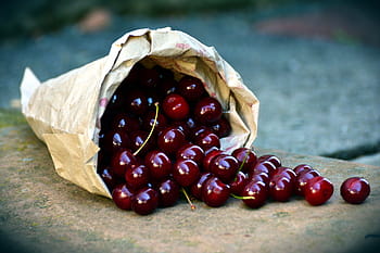버찌, 과일, 신 체리, 가방, 수확, 빨간, 익은, 신선한, 맛있는, 여름, 정원
