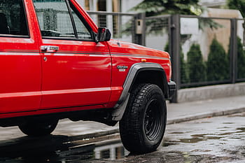 tua, merah, jeep cherokee, mobil, perjalanan, roda, di luar rumah, petualangan, jeep, pemandu sorak, mobil merah