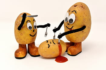 cannibals, funny, potatoes, knife, fork, eat, kill, ketchup, blood, fun, cute