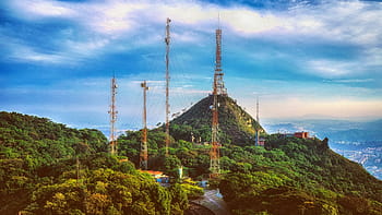 vrchol jaraguá, antény, technologie, sdělení, telekomunikace, anténa, přenos, telekomunikací, rádio, vysílač, televize