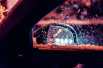 kaca spion samping mobil, salju, cuaca, abstrak, bokeh, bencana, mobil, kota, dingin, warna-warni, gelap