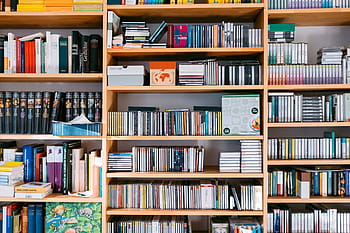 Bücherregal, Bücher, CDs, Hintergrund, Buch, Buchhandlung, Sammlung, Computer, Kultur, Schreibtisch, Bildung