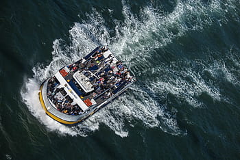 trajekt, San Francisco Bay, záliv., záliv, Kalifornie, oceán, San Francisco, prohlídka, loď, shora, rekreace