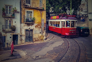 lisbon, tram streetcar, tram, portugal, old town, alfama, transport, the lisbon tram, travel, city, historical
