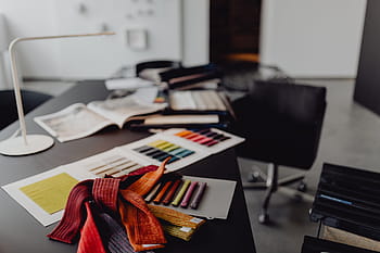moderno, interior, lugar de trabajo de diseñador, muebles, blanco, oficina, espacio de trabajo, lugar de trabajo, mesa, contemporáneo, trabajo