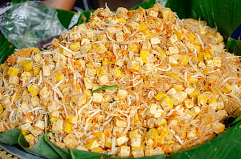 thajské jídlo, připravený, místní, trh, jídlo, thai, asijský, kuchyně, pikantní, zelená, Červené