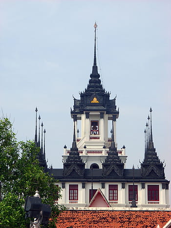 loha, prat, buddhista, chrám, budova, Bangkoku, Thajsko, loha prasat, buddhismus, thai, náboženství