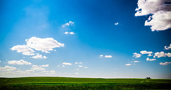 slunný, krajina, zelená tráva, tráva, modrá obloha, mazaný, mraky, scenérie, Země