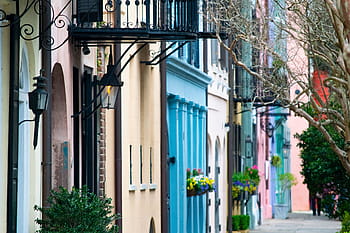 charleston, south carolina, rainbow row, historic, landmark, architecture, america, tourism, scenic, south, city