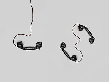 schwarz, Telefon, Mobilteil, vinatge, klassisch, Weiß, Hintergrund, Tapete, Kabel, Draht