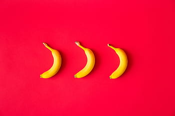 pisang, merah, datar, latar belakang, desain datar, makanan, pecinta makanan, buah-buahan, lucu, lapar, minimalis