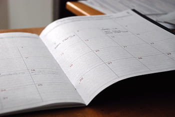 Tagesplaner, Kalender, Veranstalter, Zeitplan, monatlich, Monat, Tag, Papier-, Notizbuch, geplanter Termin, Planung