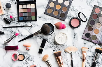 makeup kecantikan wanita, set, putih, latar belakang marmer, kecantikan, kuas, perawatan, berkelas, kosmetik, tanggal, kencan